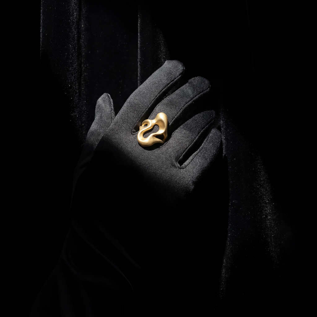 Flux Sculptural Ring — Solid Gold