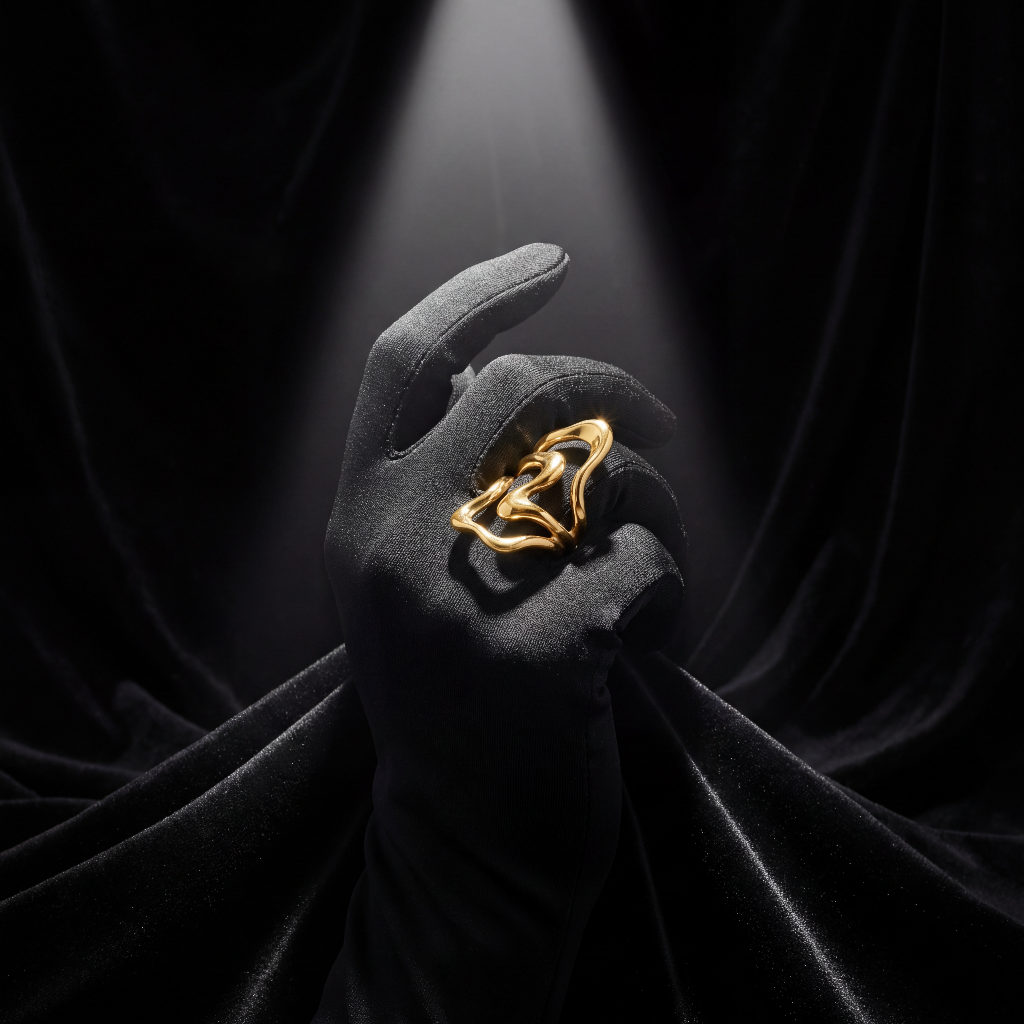 Flux Sculptural Ring — Solid Gold