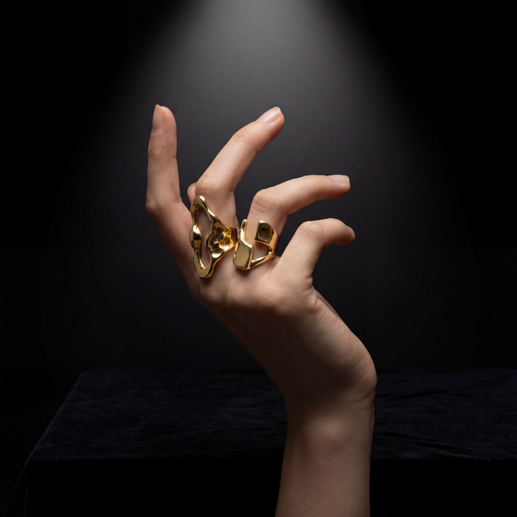Flux Sculptural Ring — Solid Gold