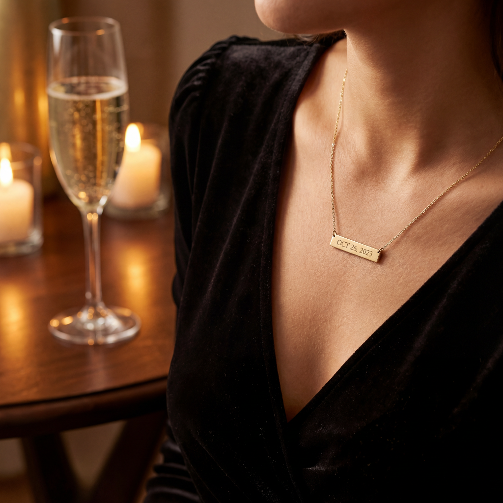 Chronicle Bar Pendant — Solid Gold