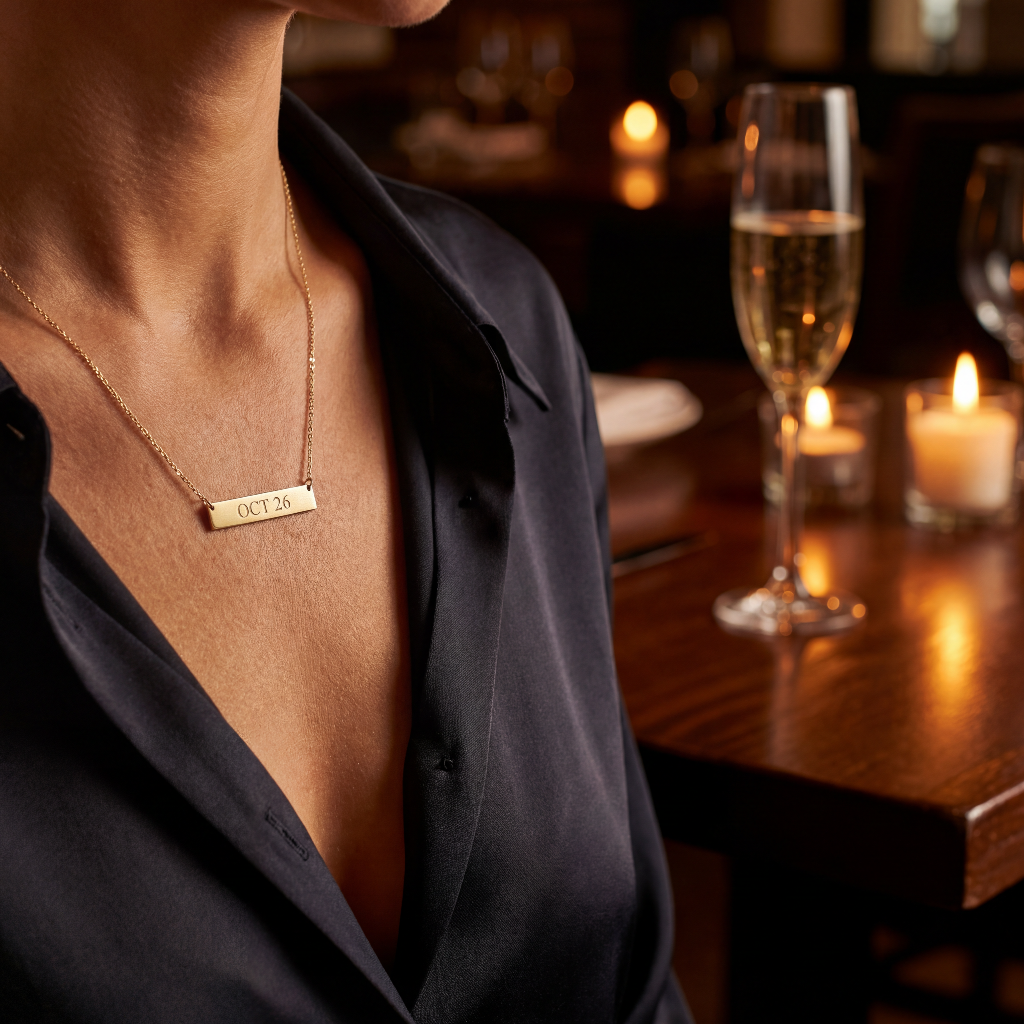 Chronicle Bar Pendant — Solid Gold